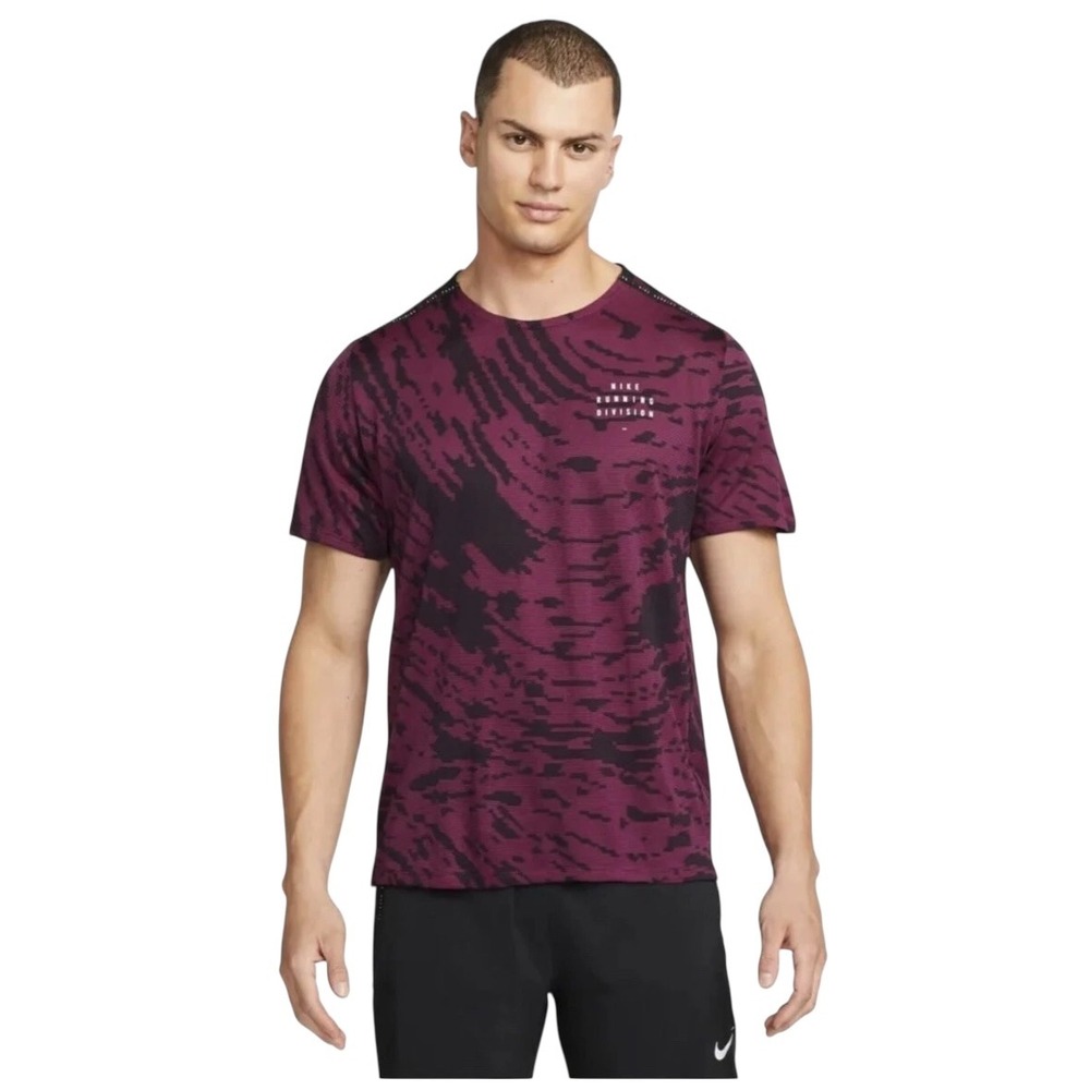 Nike NWT Mens Run Division Rise 365 Dri-FIT Running T-Shirt Purple/wine  XXL‎